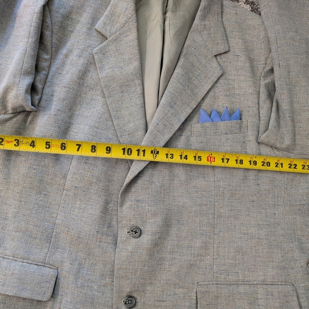 Vintage Palm Beach Blazer Mens Check 48R Tweed Sport Coat 60s-70s - Picture 9 of 12